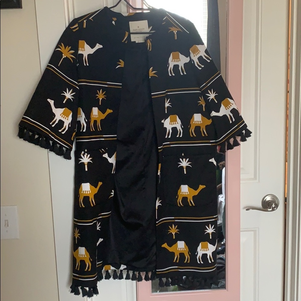 Black Saffron Yellow Cream Embroidered Camel Coat